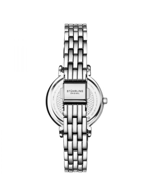 Stuhrling White Crystal Studded Bracelet Wristwatch