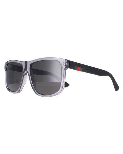 Gucci Gray Rectangle Transparent And Polarized Gg0010S for men