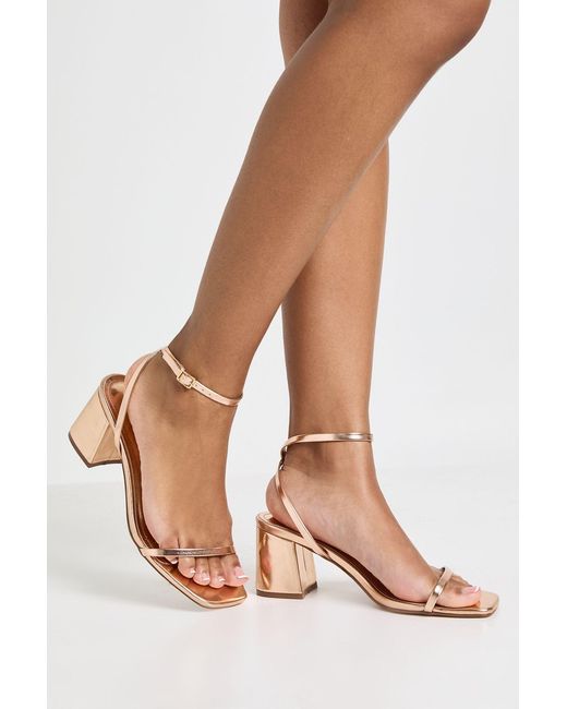 Boohoo Pink Wide Fit Square Toe 2 Part Block Toe Heel