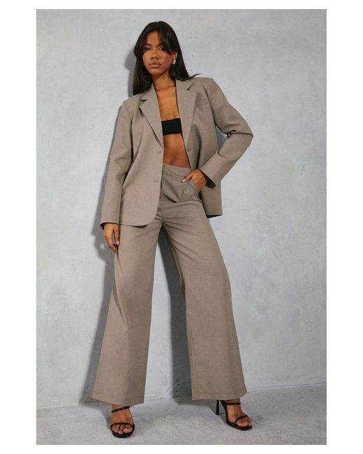 MissPap Gray Tailored Wide Leg Trousers