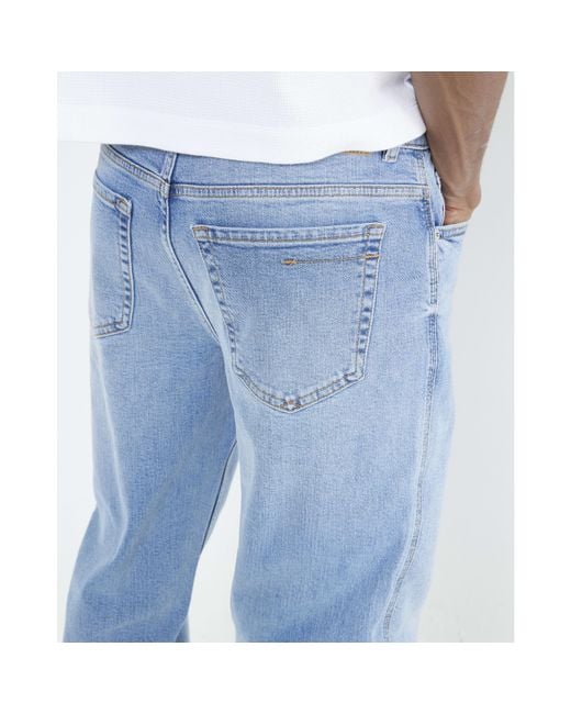 River Island Blue Tapered Jeans Fit Cotton for men