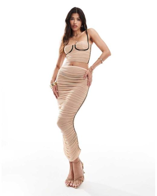 Co Ord Asos Full Midi Skirt ASOS DESIGN Ruched Midi Skirt Co-ord