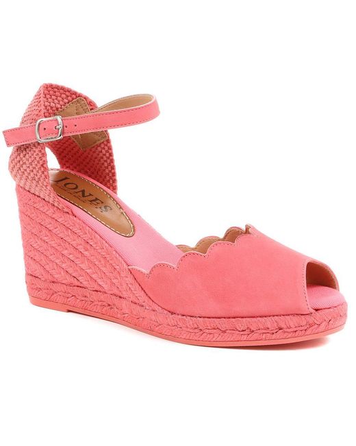 Jones Bootmaker Pink Alejandra Espadrille Wedge Sandals