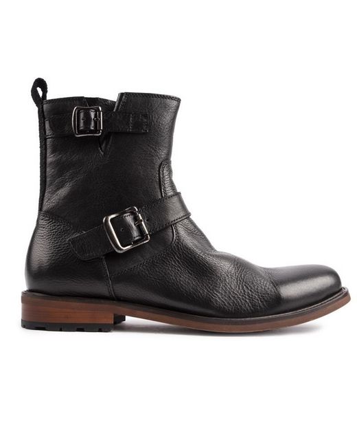 Sole Black Crafted Oiler Biker Boots for men