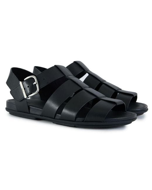 Fitflop Black Gracie Leather Fisherman Sandals