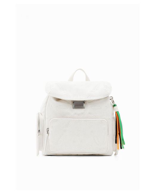 Desigual White Versatile Plain Handbag Rucksack