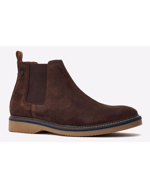 Base London Brown Hooper Suede Chelsea Boots for men
