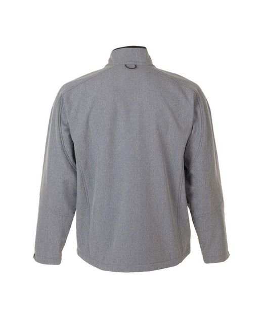 Sol's Gray Relax Soft Shell Jacket (Breathable, Windproof And Water Resistant) Marl) for men