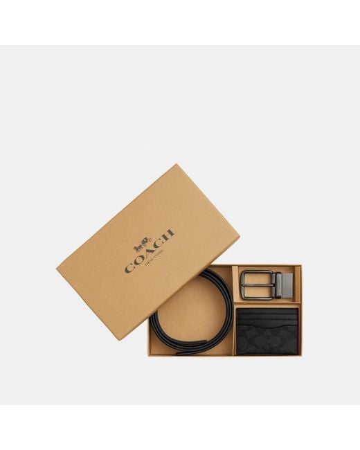 COACH White Wide Harness And Card Case Gift Box for men