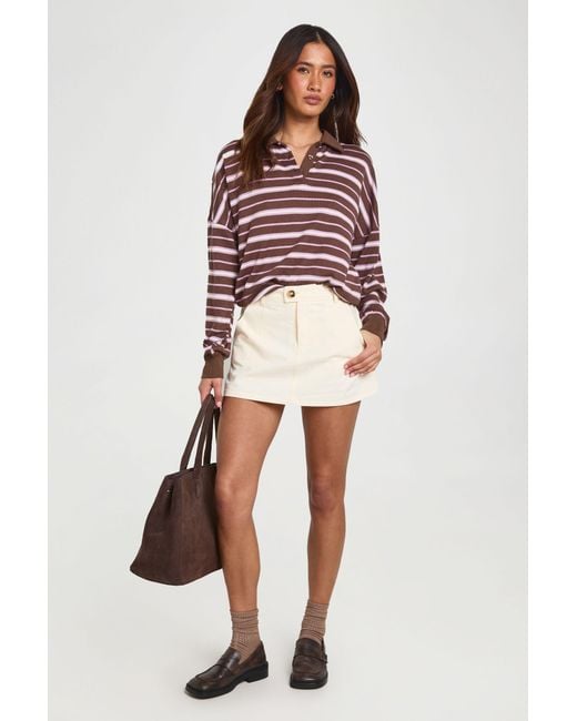 Boohoo Red Twill Mini Skort