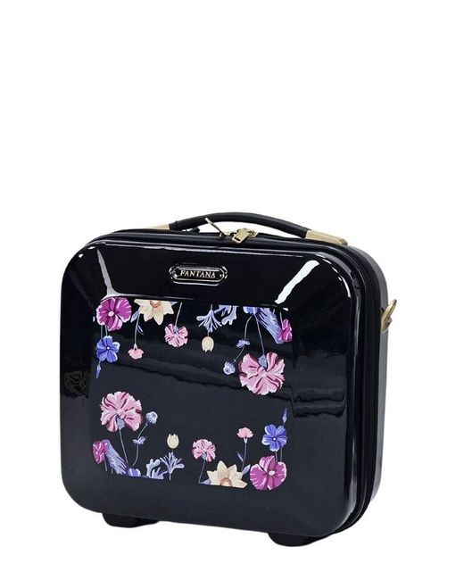 Infinity Leather Blue Hard Shell Luggage Cosmetic Bag