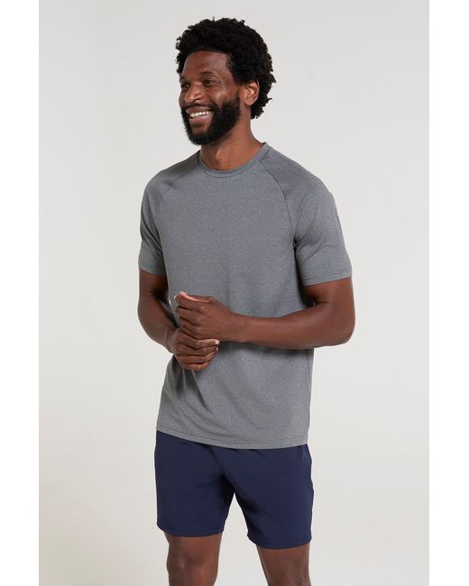 Mountain Warehouse Gray 'Agra' Melange T-Shirt Quick Wicking Breathable Sports for men