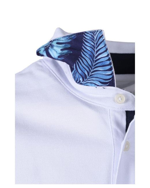 Hackett Blue Swim Trim Palm Polo Shirt for men