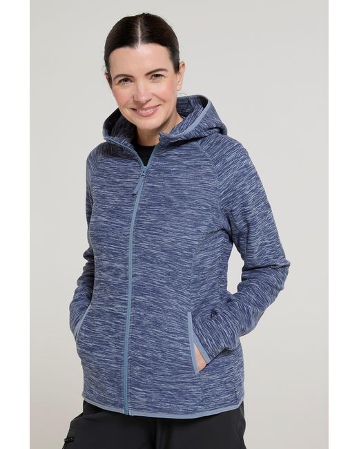 Mountain Warehouse Blue 'Lleyn' Fleece Jacket Antipill Breathable Full Zip Activewear