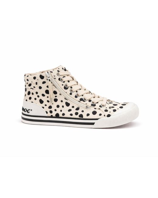 Rocket Dog White Jazzin Hi Fido Hi-Top Trainers Off