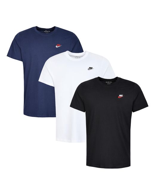 Nike Blue 3 Pack Sportswear Club T Shirt for men