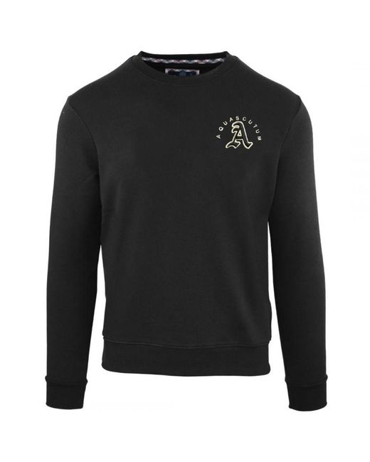 Aquascutum Black Embossed A Logo Sweatshirt for men