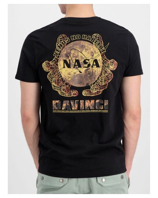 Alpha Industries Black Nasa Davinci T-Shirt for men