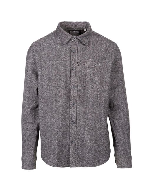 Trespass Gray Collared Neck Long Sleeve Shirt for men