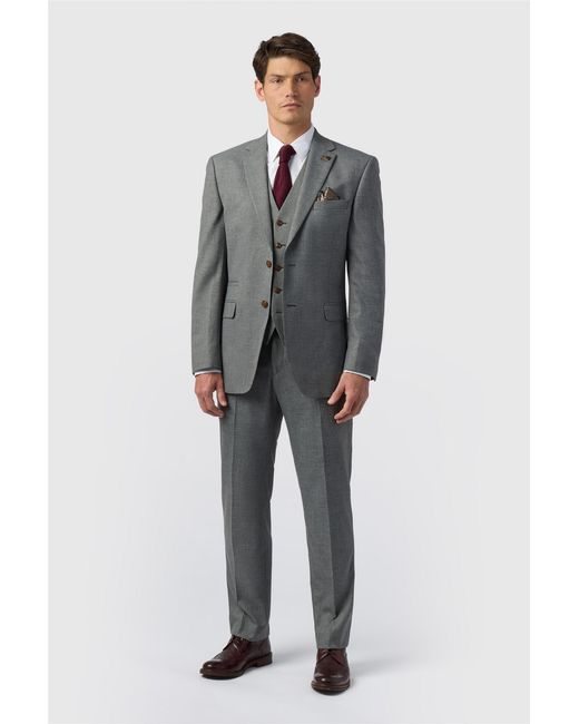 Antique Rogue Gray Single Breasted Long Sleeve Two Button Regular Suit Jacket for men