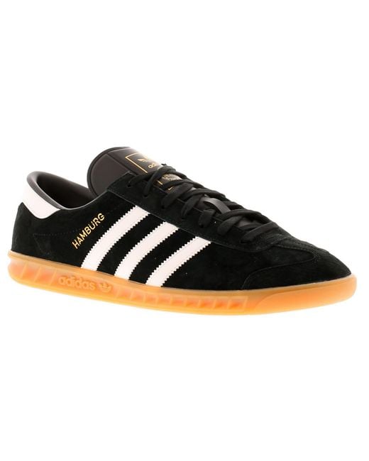 Adidas Originals Black Hamburg Leather Trainers for men