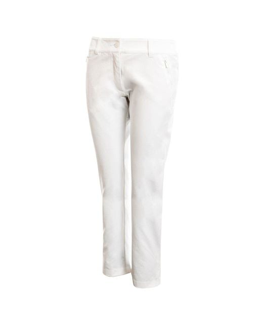 Calvin Klein White Solid Patterned Straight Trousers