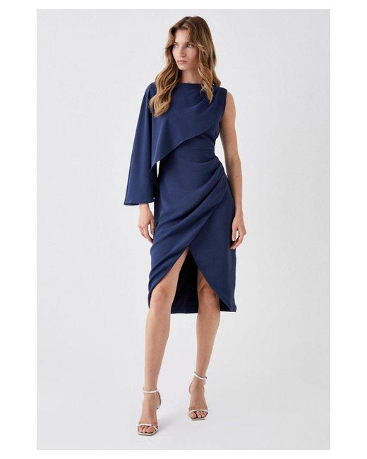 Coast Blue Asymmetric Cape Wrap Skirt Dress