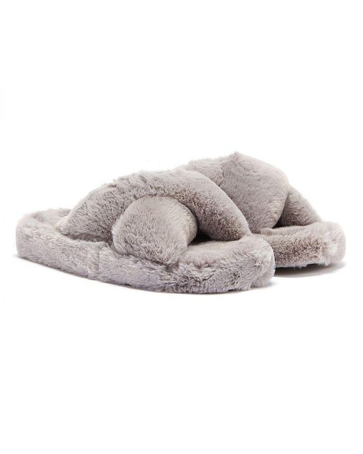 Ted Baker Gray Lopply Light Slippers Faux Leather (Archived)