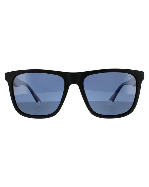 Polaroid Blue Square Transparent Polarized Sunglasses