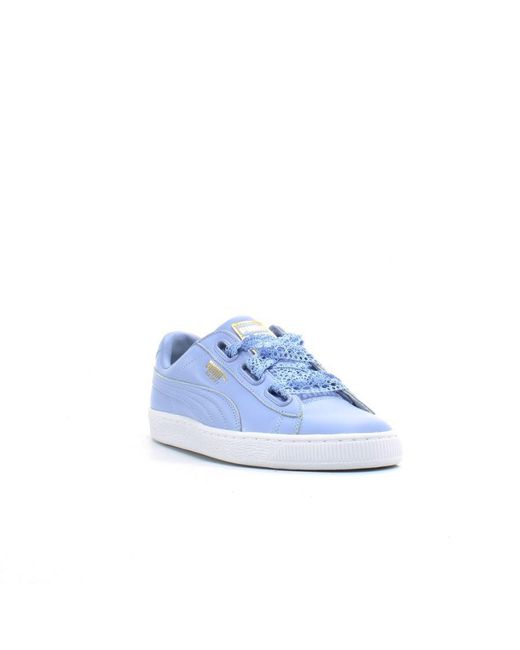 PUMA Blue Basket Heart Crochet Trainers