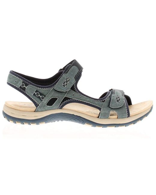 Free Spirit Black Sandals Walking Trekking Frisco Touch Fastening Textile