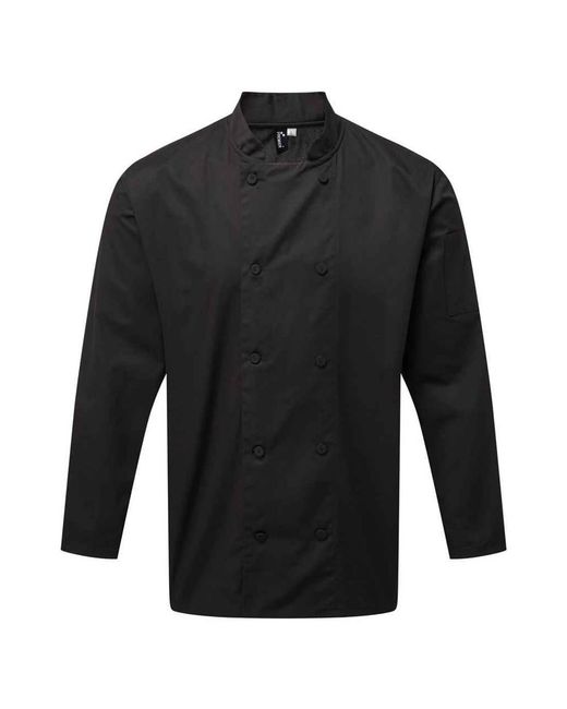 PREMIER Black Coolchecker Long-Sleeved Chef Jacket for men