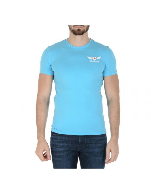 Andrew Charles by Andy Hilfiger Blue T-Shirt Short Sleeves Round Neck Light Keita for men