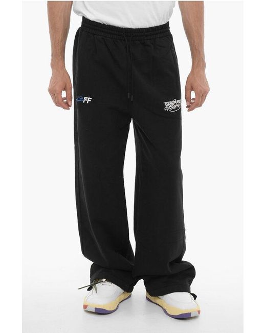 Off-White c/o Virgil Abloh Black Brushed Cotton Joggers With Elastic Waistband for men