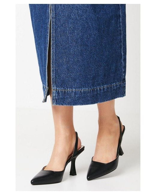 Dorothy Perkins Blue Bindy Pointed Slingback Court Shoes