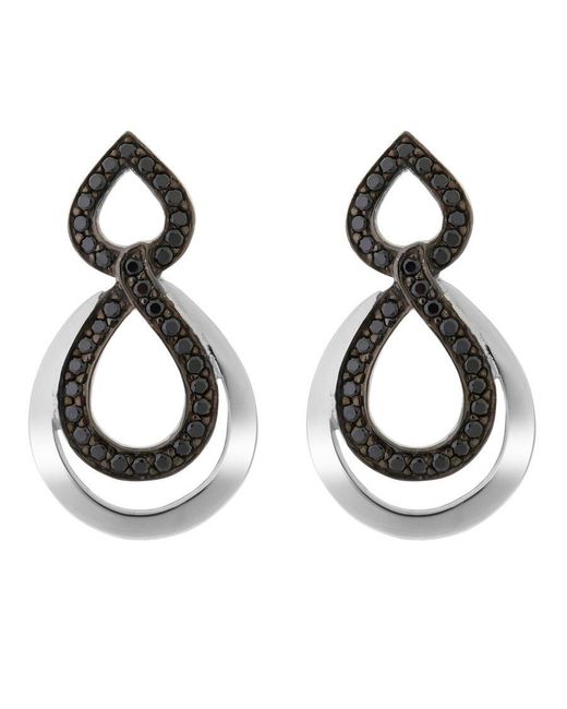 Orphelia Metallic 'Amber' 925 Sterling Set: Chain-Pendant + Earrings