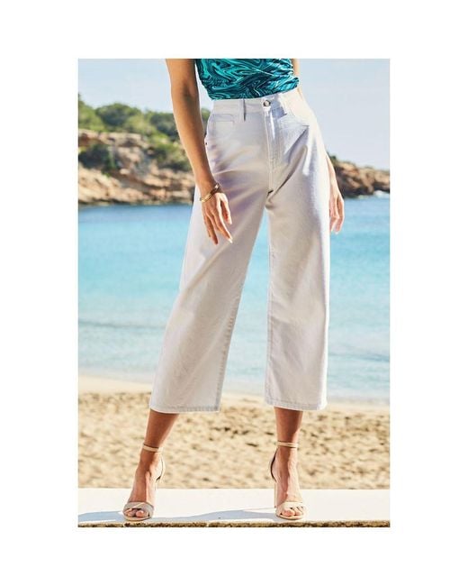 Sosandar Blue Denim Culotte Jeans