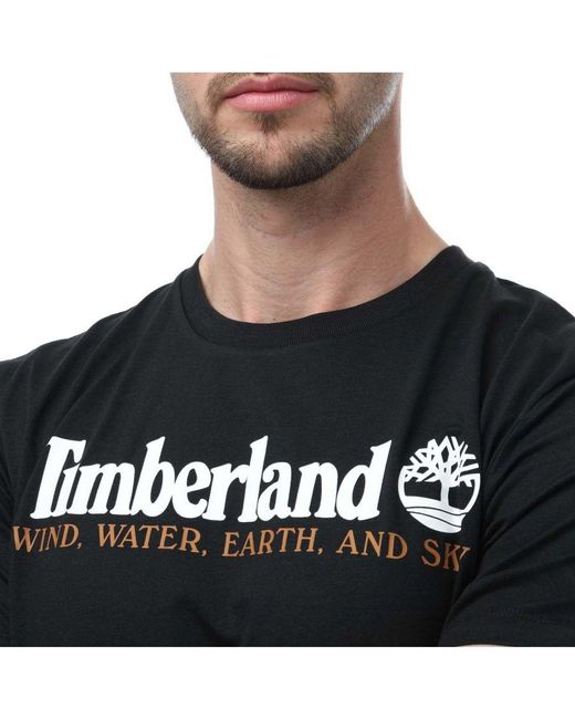 Timberland Black Front Graphic T-Shirt for men