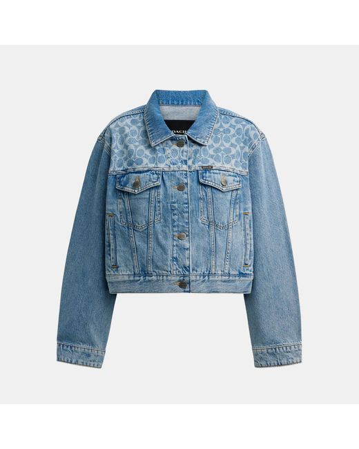 COACH Blue Denim Cropped Jacket