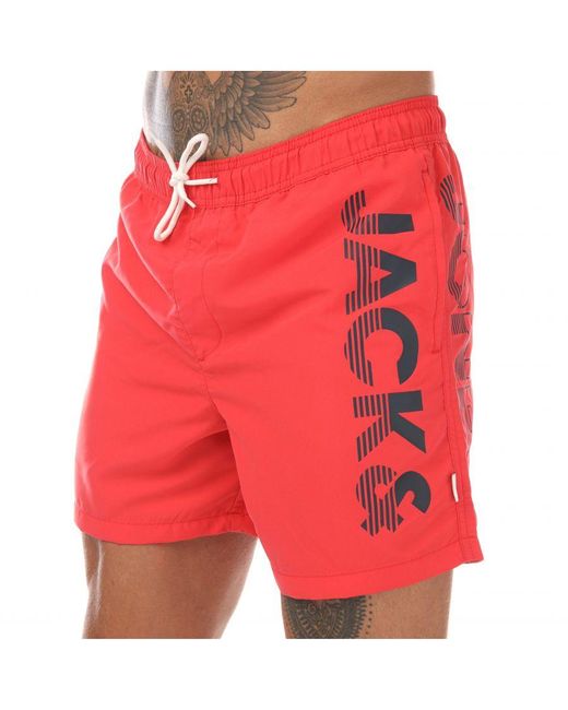Jack & Jones Red Aruba Swim Shorts for men