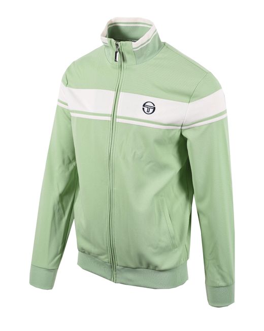 Sergio Tacchini Green Damarindo Track Top Quiet/Gardenia for men