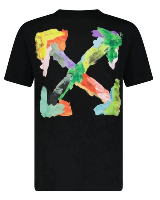 Off-White c/o Virgil Abloh Black Off- Brush Arrows Printed Logo Slim Fit T-Shirt for men