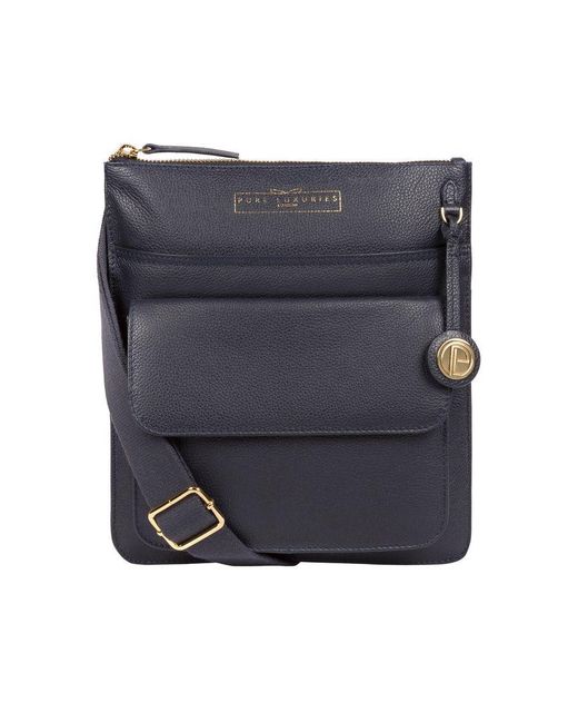 Pure Luxuries Blue 'Langley' Leather Cross Body Bag