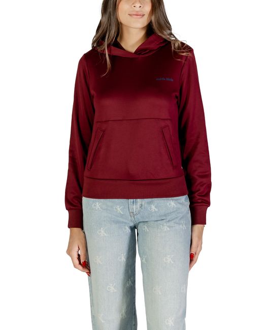 Calvin Klein Red Long Sleeve Hoodie Pockets