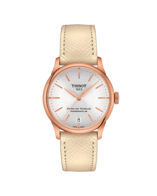 Tissot Metallic T-Classic Chemin Des Tourelles Powermatic 80 Watch T1392073603100 Leather