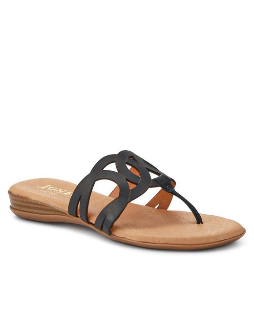 Jones Bootmaker Blue Guava Leather Toe Post Sandals