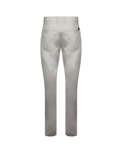 Timberland Gray Regular Fit Linen Trousers for men