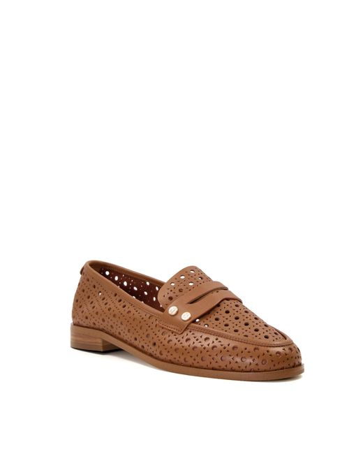 Dune Dune Glimmered Leren Damesslippers In Tan. in het Brown