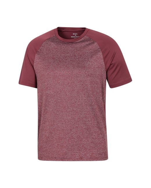 Mountain Warehouse Pink 'Agra' Isocool Striped Tee Sun Protection Comfy Sports T-Shirt Polyamide for men