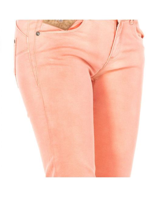 La Martina Orange Elastic Trousers With Skinny Cut Hems Hwt010
